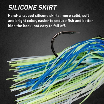 JOHNCOO 12G/15G Fishing Bait Beard Skirt Lure Spinner Baits Buzzbait Wobbler Chatter Bait for Bass with Swim Jig Blades Pesca – Metal Jig – view 5