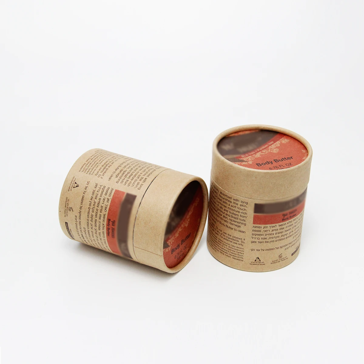 Body Butter Cosmetic Cream Jar Paper Packaging Tube Screw Lid Paper Tube