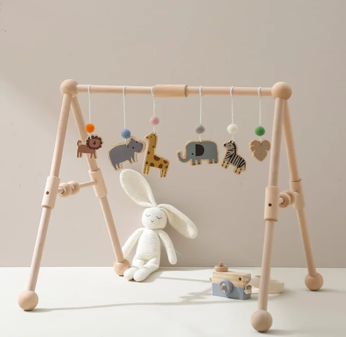 Detachable Wooden Play Frame Activity Gym Hanging Bar Baby Toys Wooden