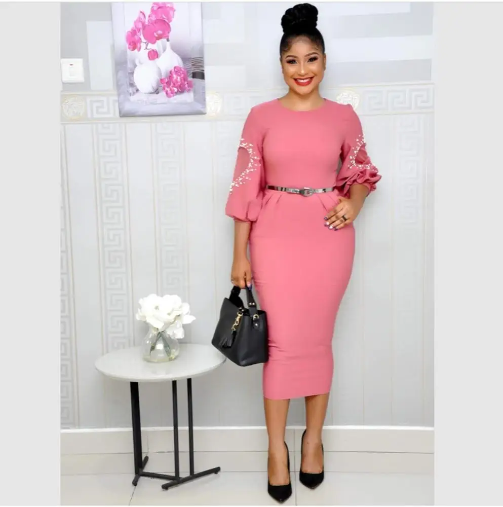 H u0026 D Fashion Style Casual Dresses Women Office Dress Designs Fat Puff  Sleeve With Belt - Buy Casual Dresses Women,Women Office Dress,Dress  Designs Fat Women Product on Alibaba.com