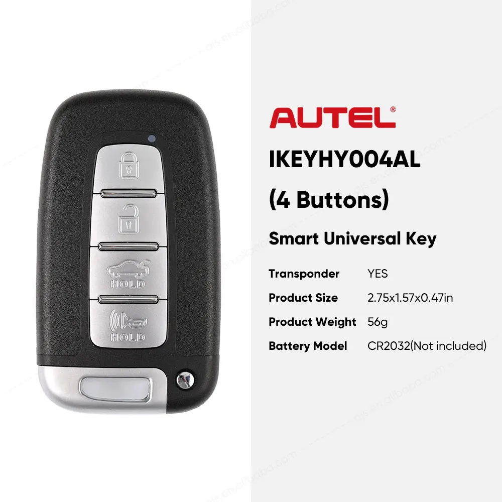 Autel IKEYHY004AL IKEY HY004AL 4 Buttons Smart Universal Key for Hyundai Used with Altra Car Key ProgrammerKM100 IM508 IM608S II