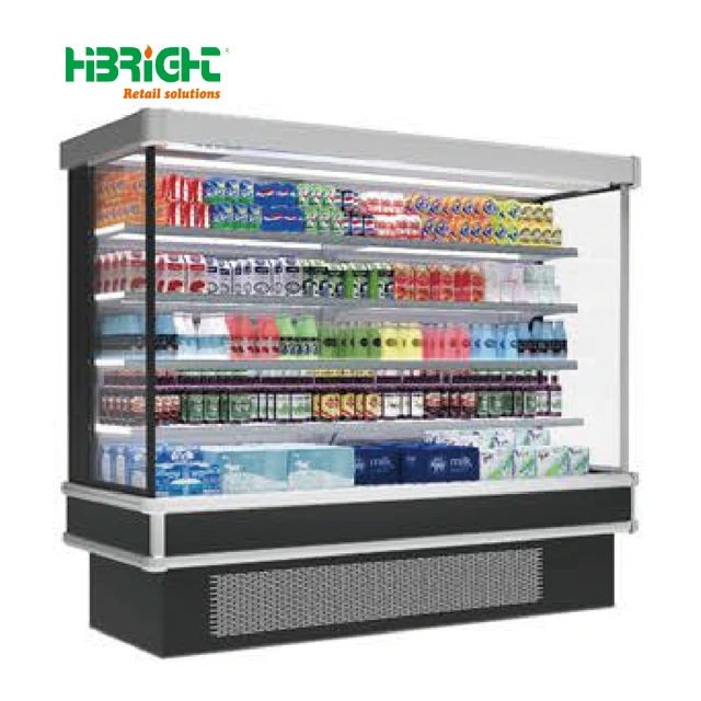 5-Shelf Beverage Display Refrigerator for Supermarkets - Open Chiller Without Door