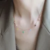 P012 Collana con diamanti arcobaleno in oro