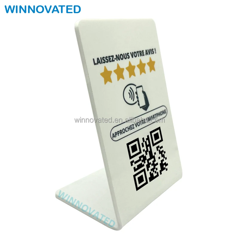 High Quality Google Review RFID Acrylic Restaurant Table Display NFC Stand
