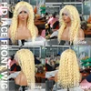 Perruque longue blonde ondulée effet "water wave"