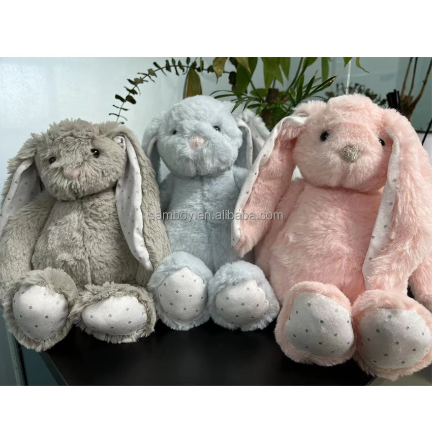 Custom Plush Rabbit Stuffed Toy Easter Bunny Plush Toys For Logo ...