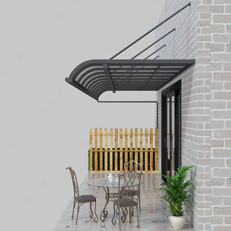 Modern Single Slope Polycarbonate Roofing Awning Canopy Aluminum Frame Car Parking Garage for Car Parking Shed