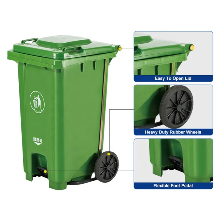 Plastic Recycling Garbage Container Trash Can Outdoor Dustbin Mobile Waste Bin for Street Commercial Area