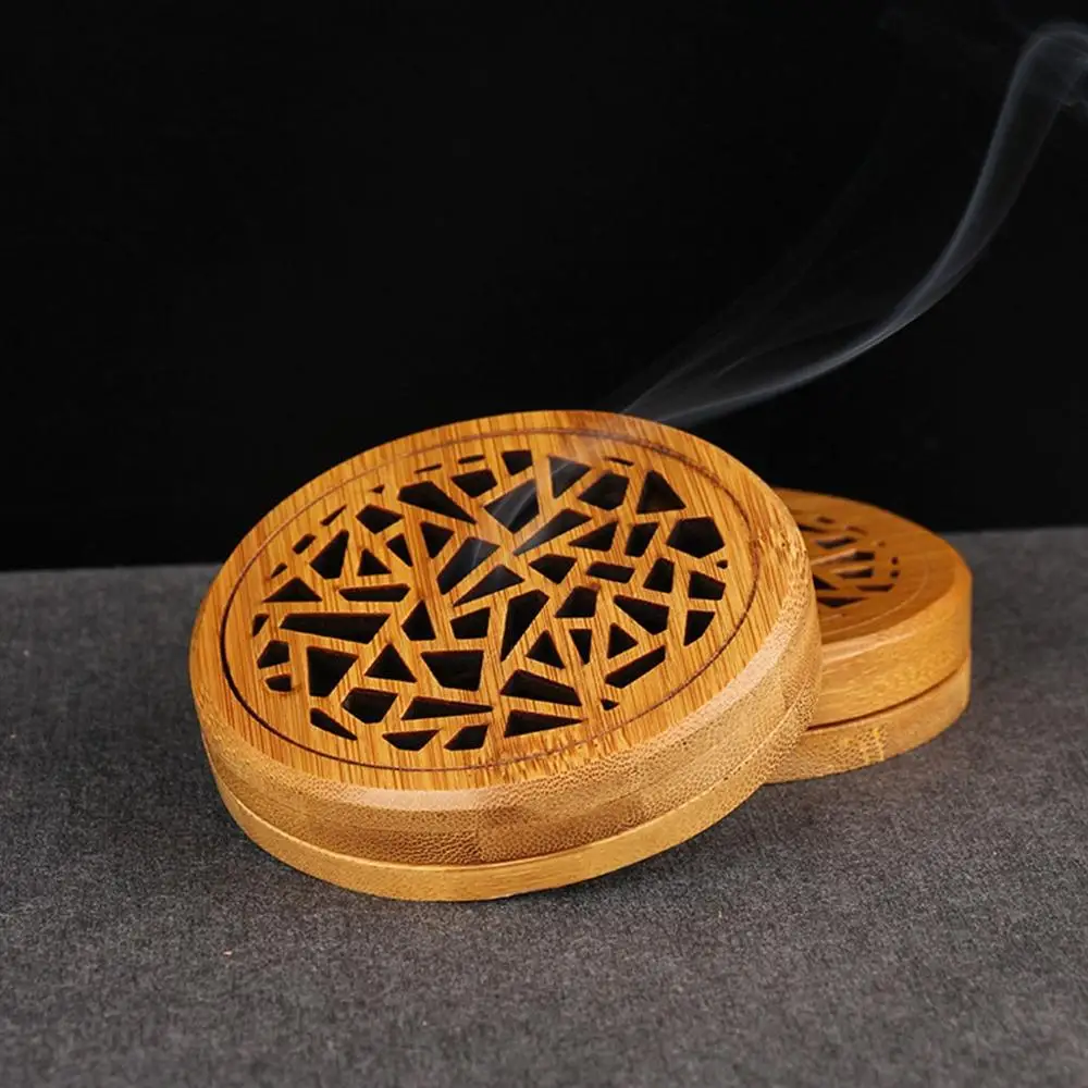carved Desktop Ornament Incense Holder Bamboo Incense Box Ash Catcher Censer 
