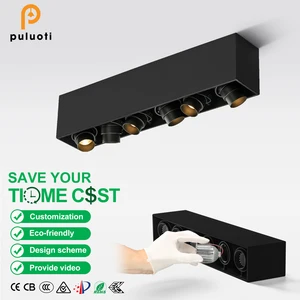 PULUOTI CE/S/SAA/BIS Approved GU10 Spotlight Lampystem Surface Mounted 6-Head Ceiling Light for Living Room Exhibition Hall