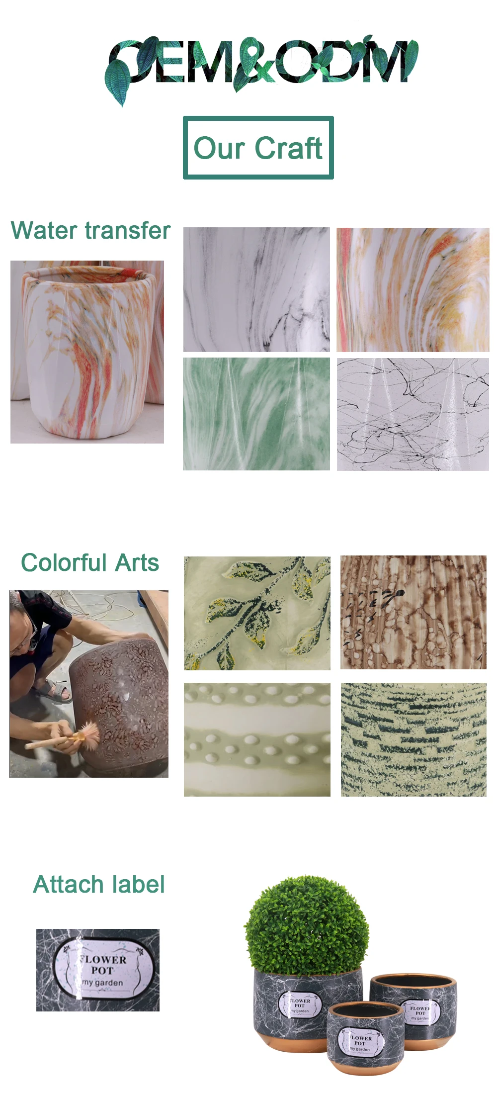 Wholesale White Porcelain Ceramic Flower Pots Set Planters Indoor