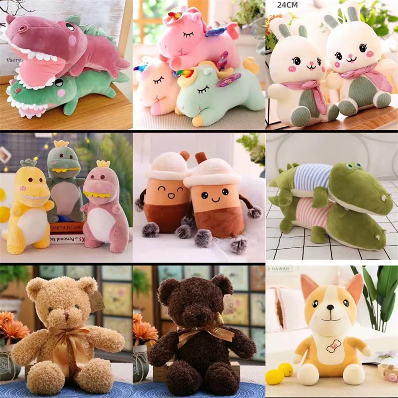 Factory Cheap Promotion crane machine 25-30cm Mix Plush Toys vending claw machine doll Printing skin Animal Stuffed Plush Toy