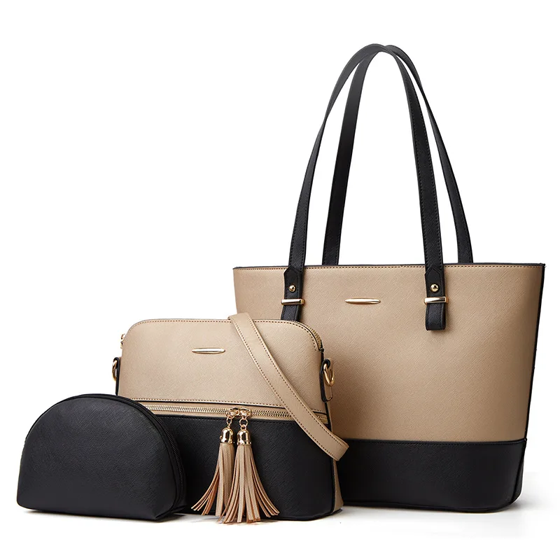 2023 Fashion New Solid Color Mother and Child Bag three piece set