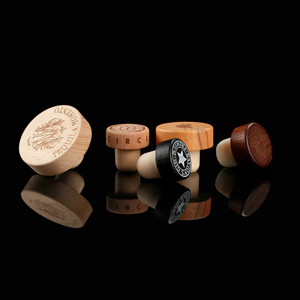 Digital Printing Make Personalized Wine Bottle Stoppers Vodka Alcohol Cork Liquor Wooden Glass Bottle with t Cork Cap Stopper