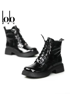 Autumn and Winter Women's Bare Boots with Side Zipper, Thick Sole, Height Increasing Casual Ankle Boots, Women's Shoes