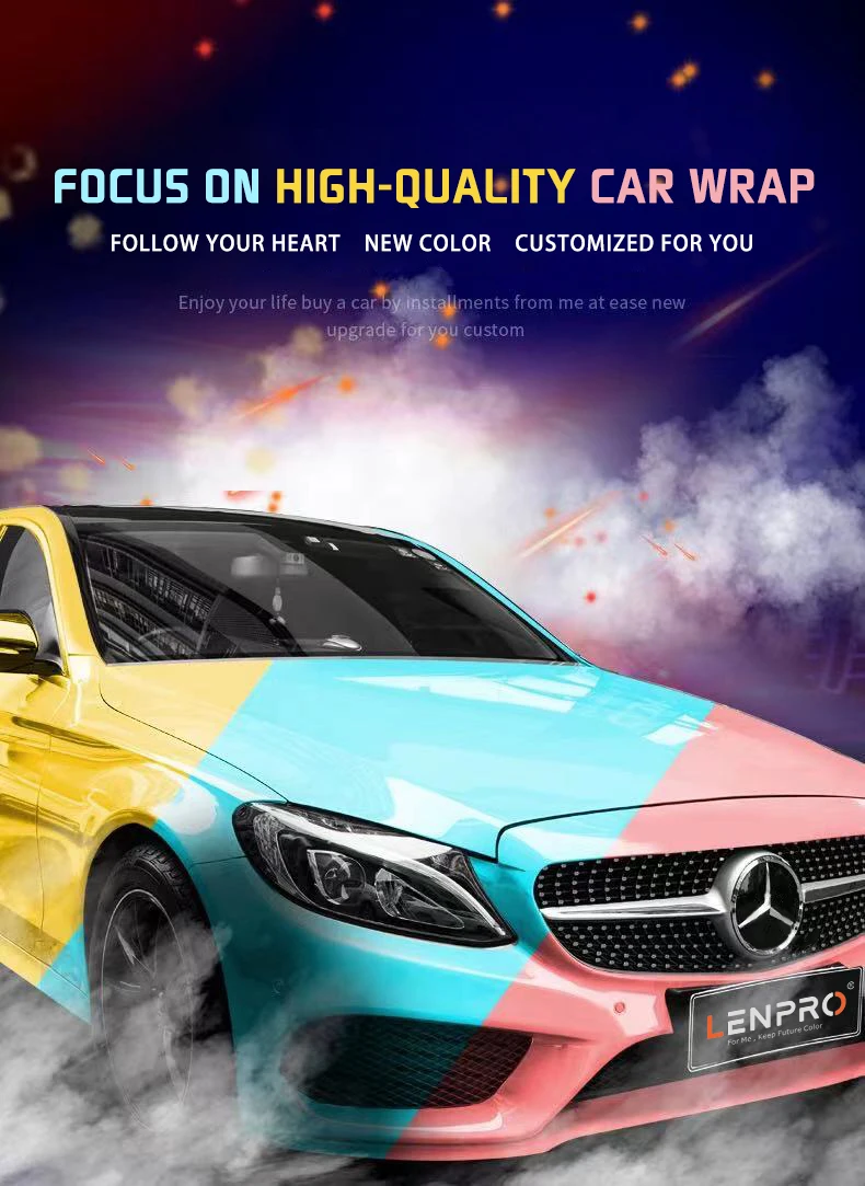 Lenpro Vehicle Vinyl Wrap Rainbow Chrome Vinyl Wraps Buy Rainbow
