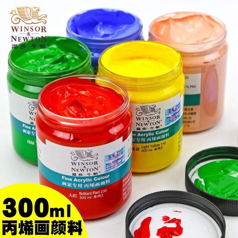Winsor and Newton Level S1 From 60 Colours of 300ml Artist Grade Acrylic Liquid Paints Pigment for Art Supplies