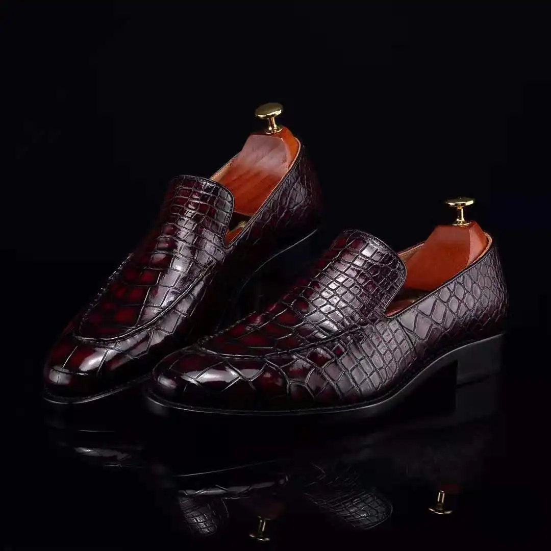 Goodyear Luxury Genuine Crocodile Leather Loafer Shoes display picture 1