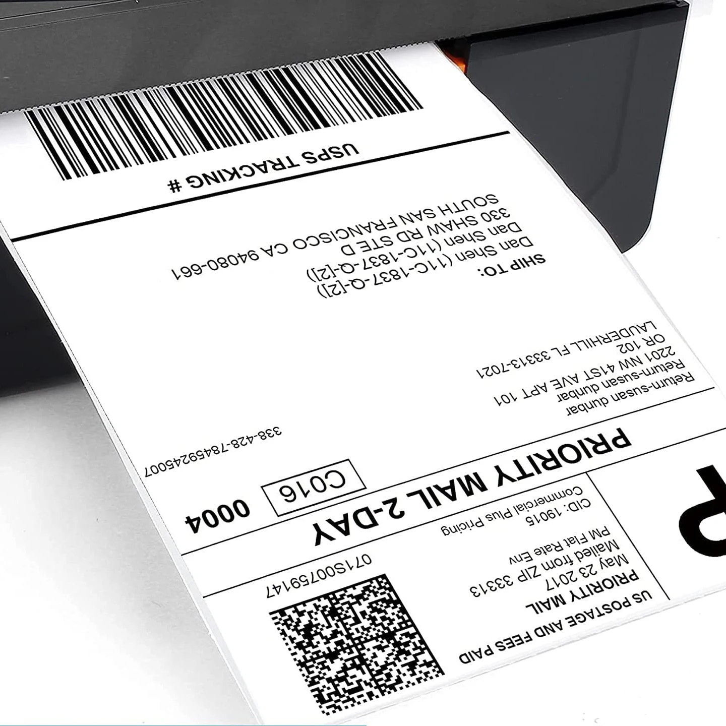 4X6 Inch Perforated Direct Thermal Address Shipping Labels Waterproof Fanfold A6	 Packaging Labels With Perforated