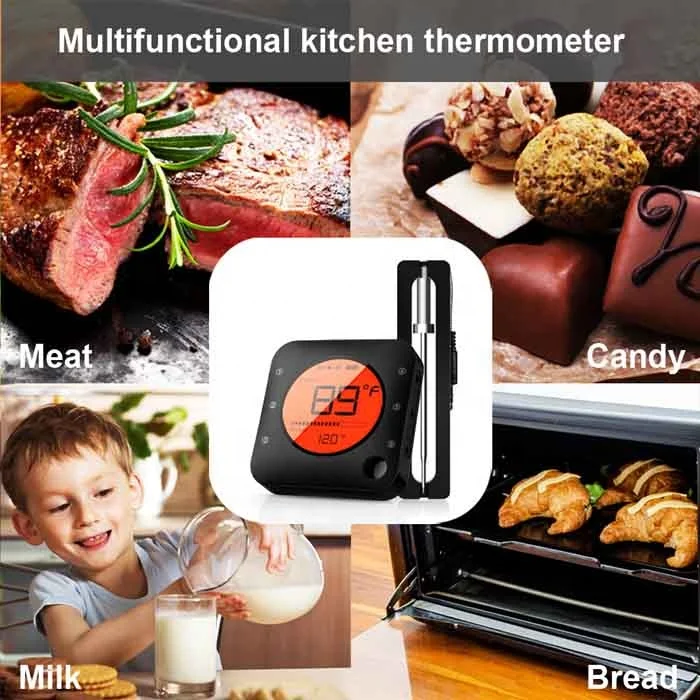 Source BFOUR Wireless Meat Thermometer for Grilling bbq meat thermometer  thermometer for meat oven with 3 Probes on m.