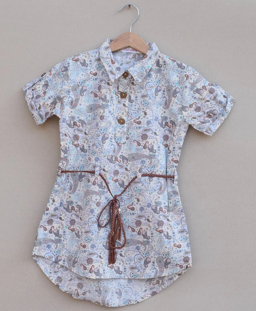 Pakistani Baby Girl Cotton Printed Dresses Children Summer Casual OEM Service Short Medium Girls PK Support Soft Silky Dress