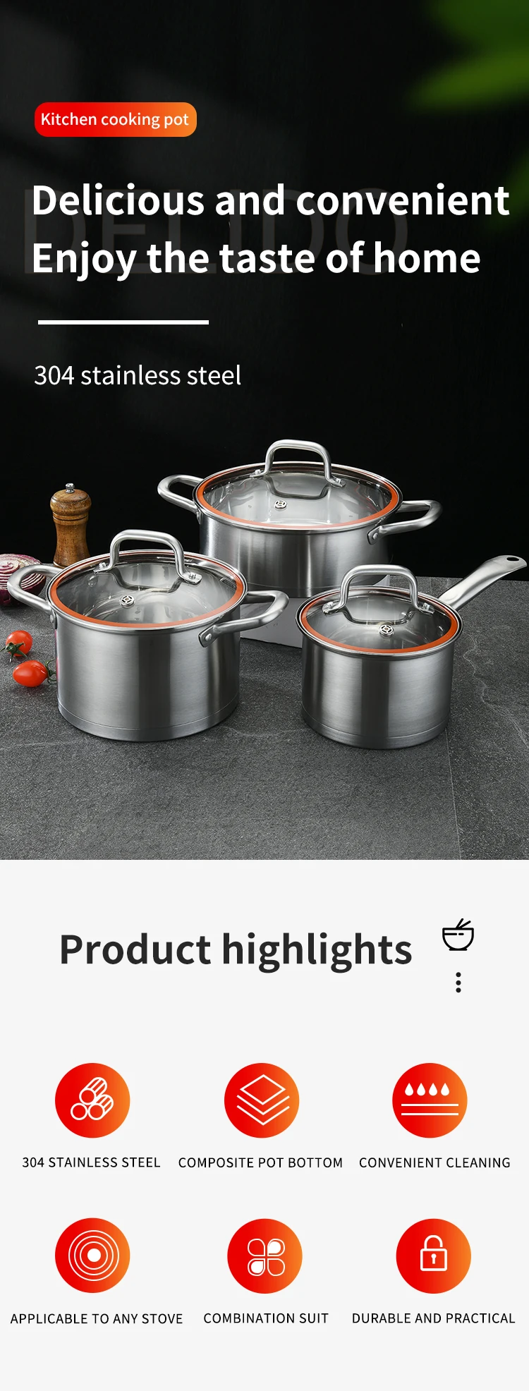 Maimai Custom Kitchen Induction Cooking Pots And Pans Set Casserole