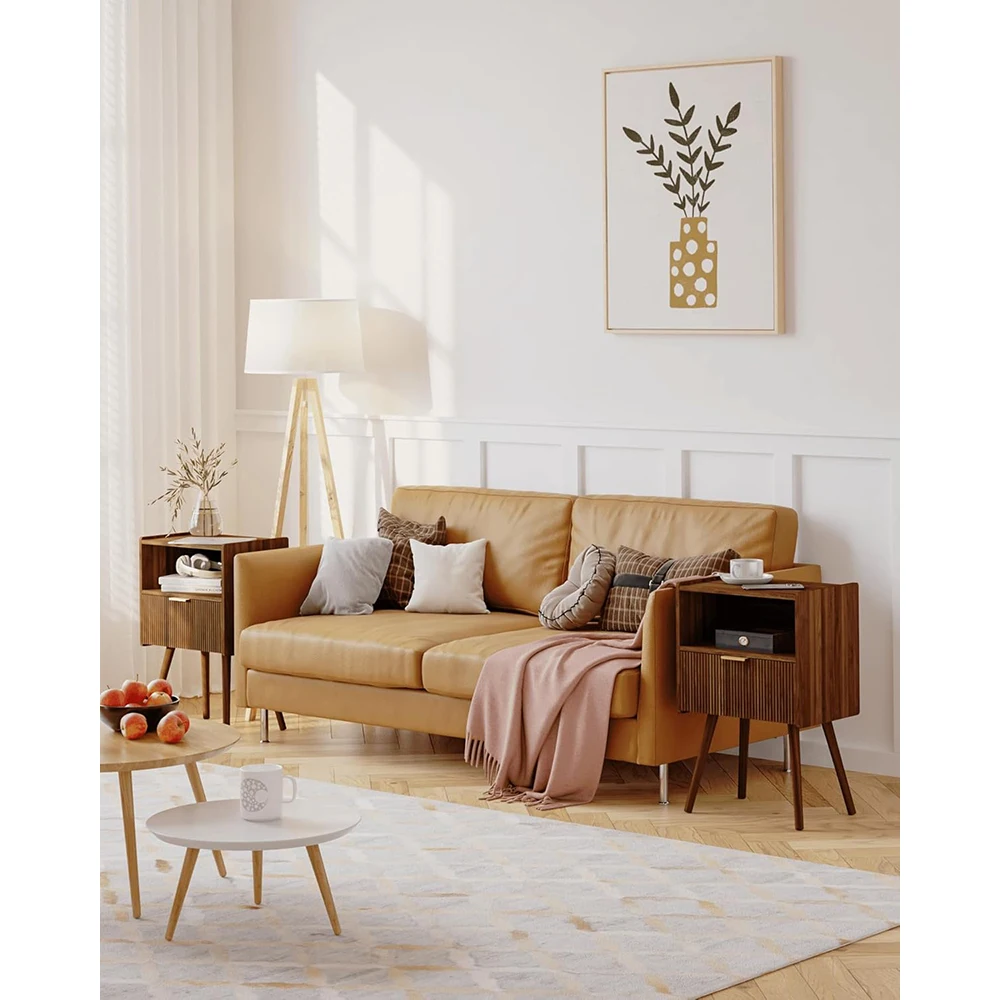 product nu deco mh25827 modern bedside table storage drawer wood shelf living room bedroom small spaces accent night stand solid wood-1