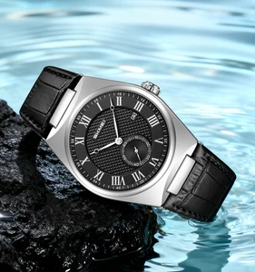 2026 SKMEI Thin Exquisite  Dial, Fashionable Business Men's Quartz Watch with Luxurious Leather Strap