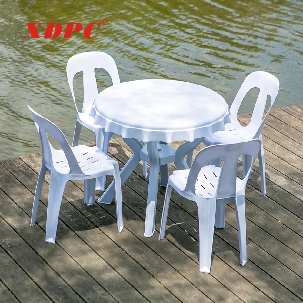 ビストロチェアフランス製モノブロック白プラスチックスタッキング中古