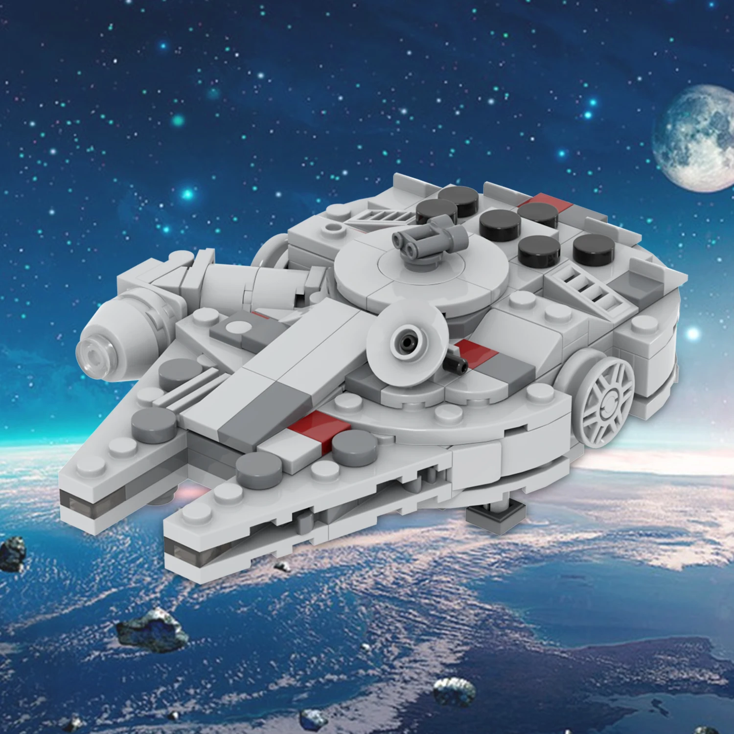 MOC2125 Space Wars Mini Millennium Falcon Model DIY Educational Building Block Sets Toys for Kids 284Pcs