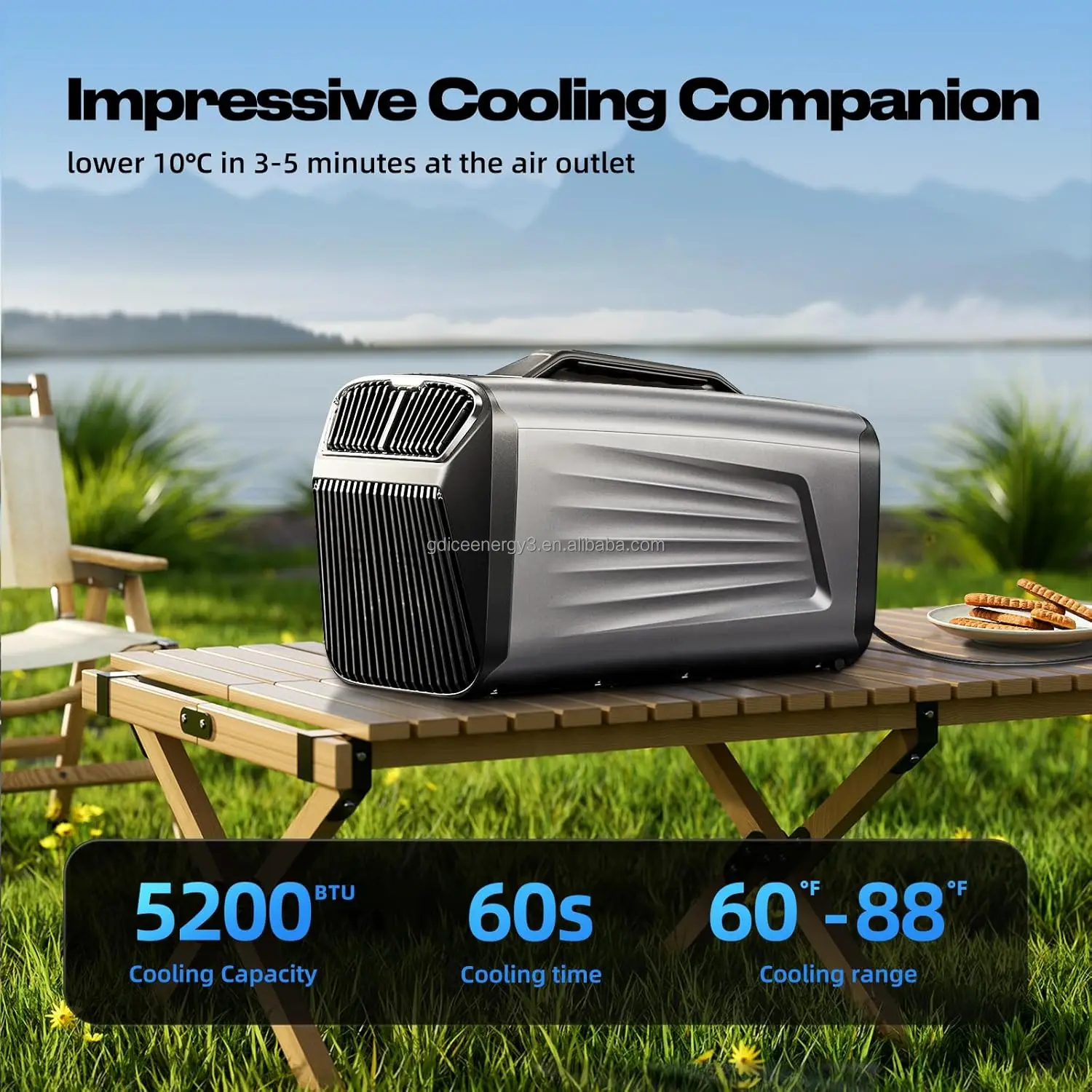 IOG-1 ポータブルエアコン 400W 電動・手動・車両電源対応 安全クーラー