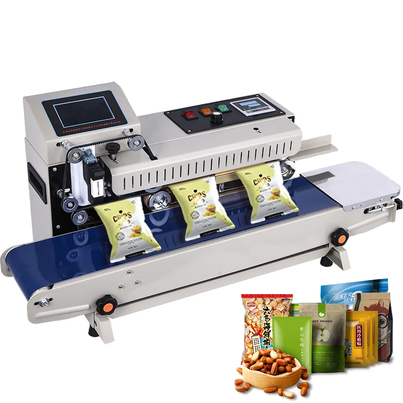 High Quality Continuous Small Side Heat Plastic Bag Sealing Machine With Date Coding