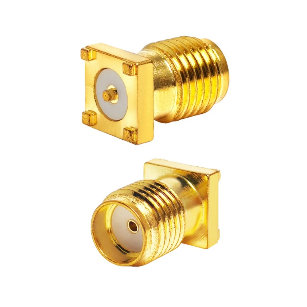 Gold Plated Sma Female Jack Hembra Pcb Edge Mount Rf Coaxial Coax SMA Copper Connector Patch for RF Application