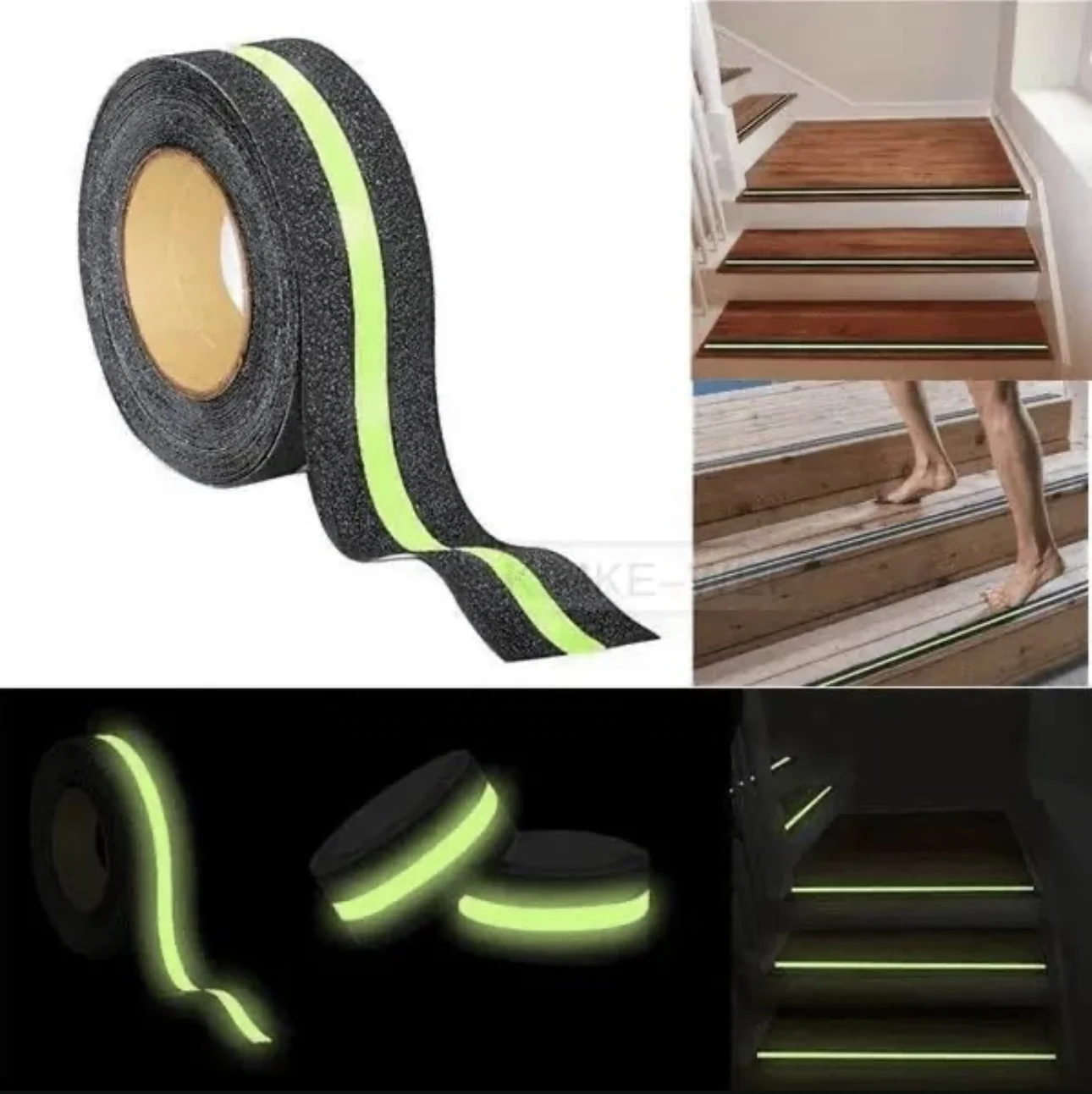 Luminous Anti-slip Tape Floor Non Skid Adhesive Stickers Glow Green Warning Light Anti Slip Traction Tape Waterproof Acrylic