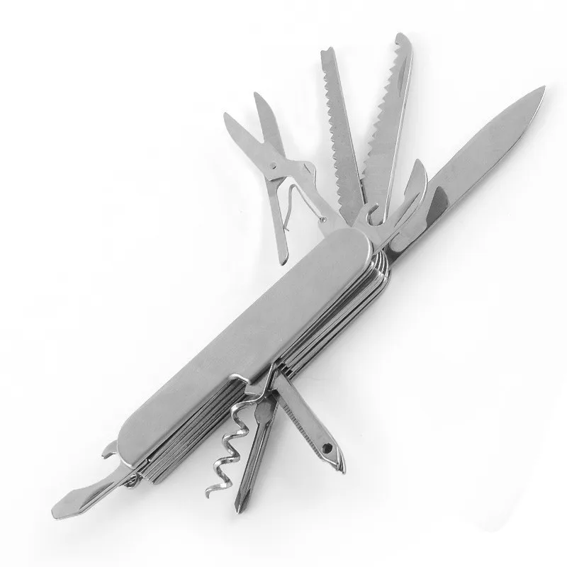 Manufacturer Custom Stainless Steel Multi Functional Folding Knife Survival Outdoor Camping Tool Pocket Swiss Knife