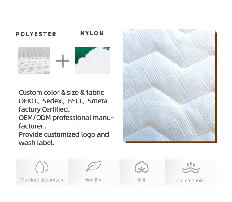 High Quality White Stripe Bed Mattress Cover Waterproof Quilted Mattress Protector Topper manufacture