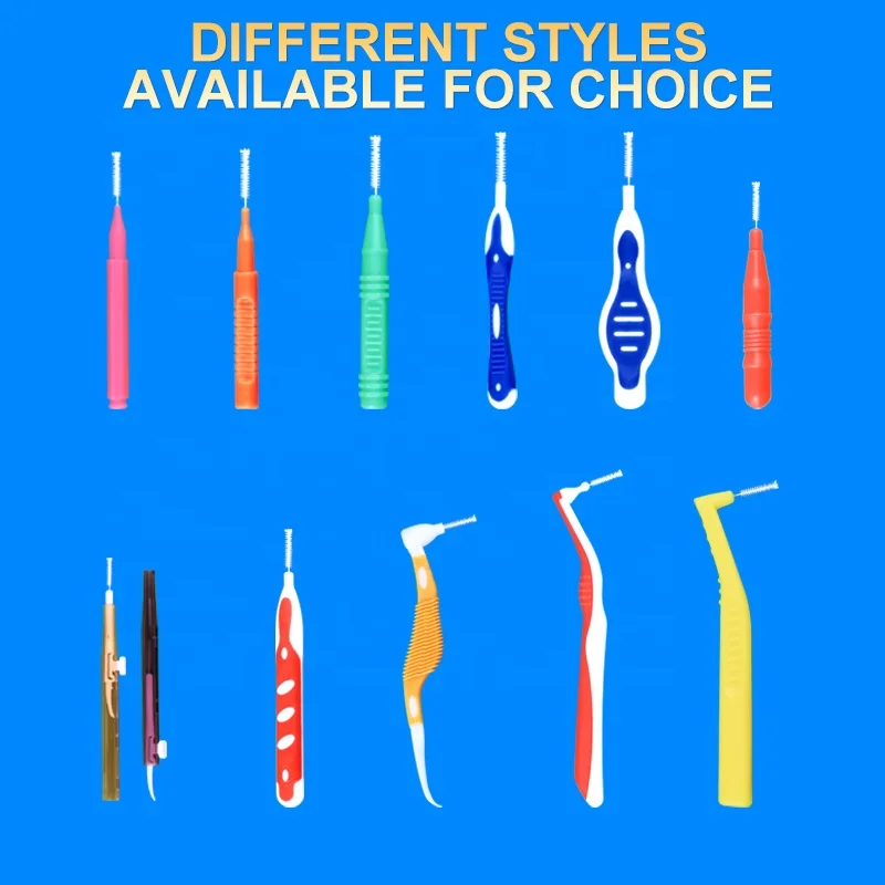 Wholesale L-Shape Interproximal Toothpick Stick Private Label Cepillo Tepe Interdental Brushes Clean Feature Made Plastic Nylon