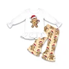 Gingerbread Man Santa Print Girls Outfit