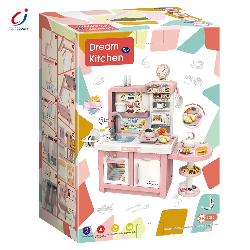Кухонный набор розового цвета для девочек новые игрушки сенсорный индукционный повар ролевая игра конкурентоспособная цена новый кухонный игрушек