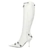 9cm white boots