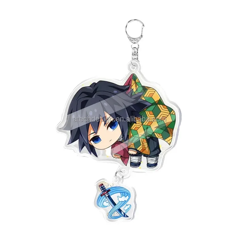 Custom Acrylic Keychain Eco-friendly Cheap Price Hologram Made Acrylic Keychain Holographic Anime Glitter Acrylic Charm