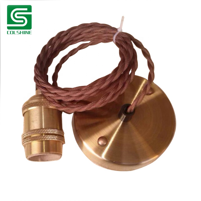 Старинный алюминиевый подвесной светильник, металлический держатель для лампы с винтажным потолочным розовым светом