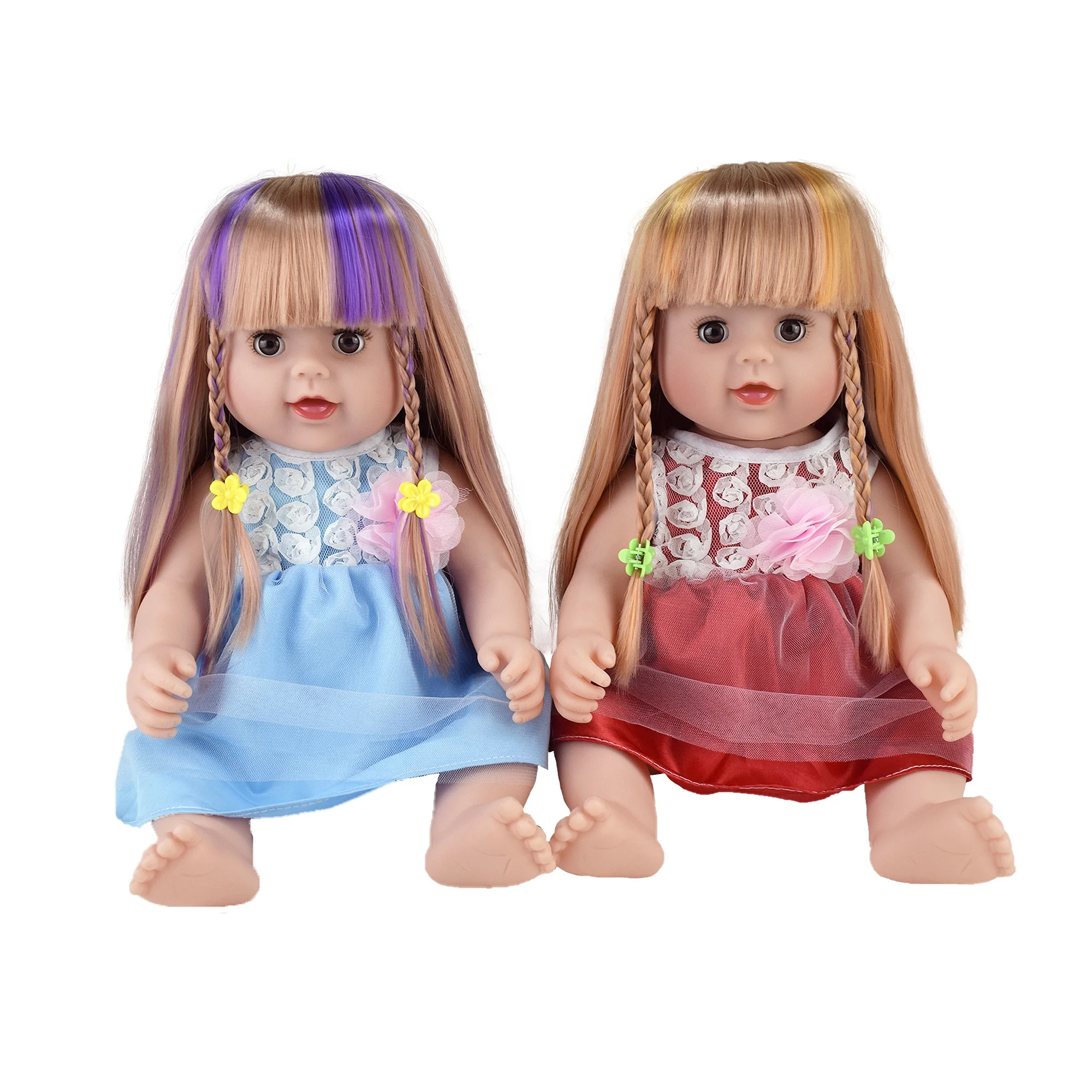 16英寸头发diy美国漂亮女孩重生娃娃硅胶娃娃现实玩具