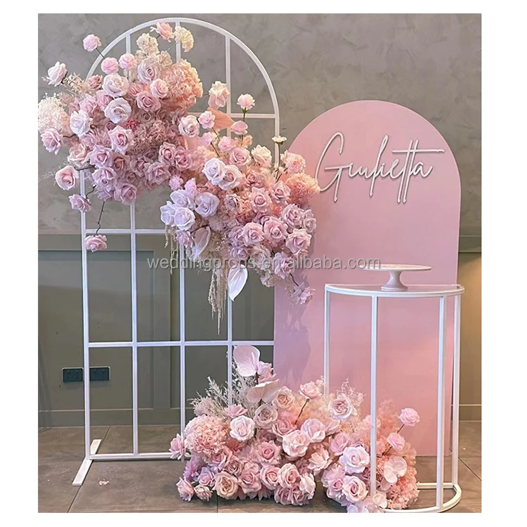 A03099 Pink Flower Wall Rolled Backdrop Wedding Backdrop Panel