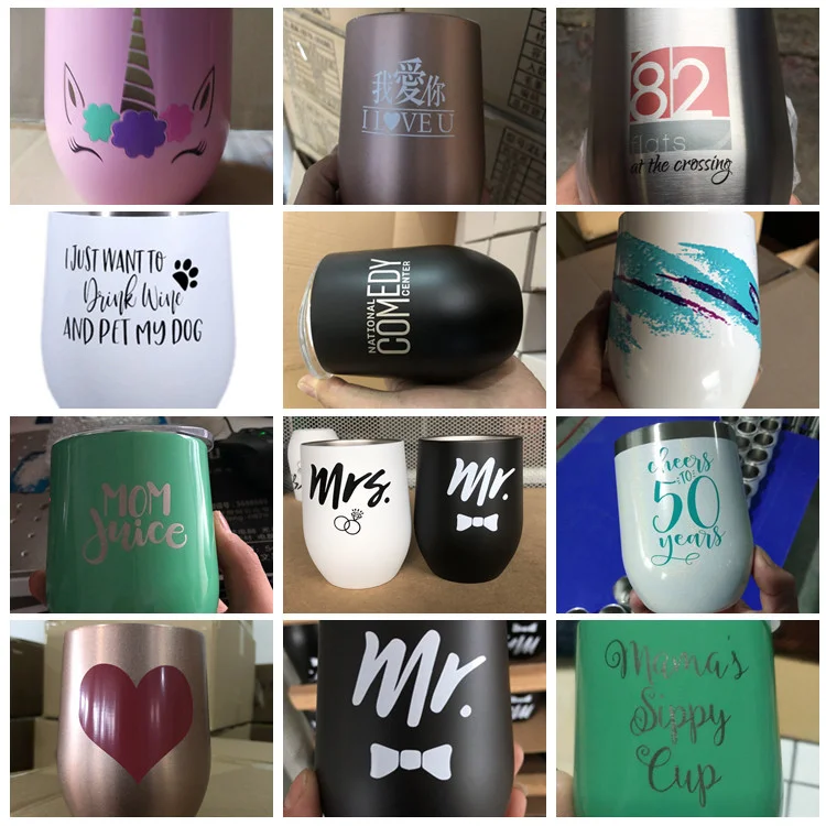Custom Logo 350ml 12oz Egg Tumbler - Insulated Wine Cup