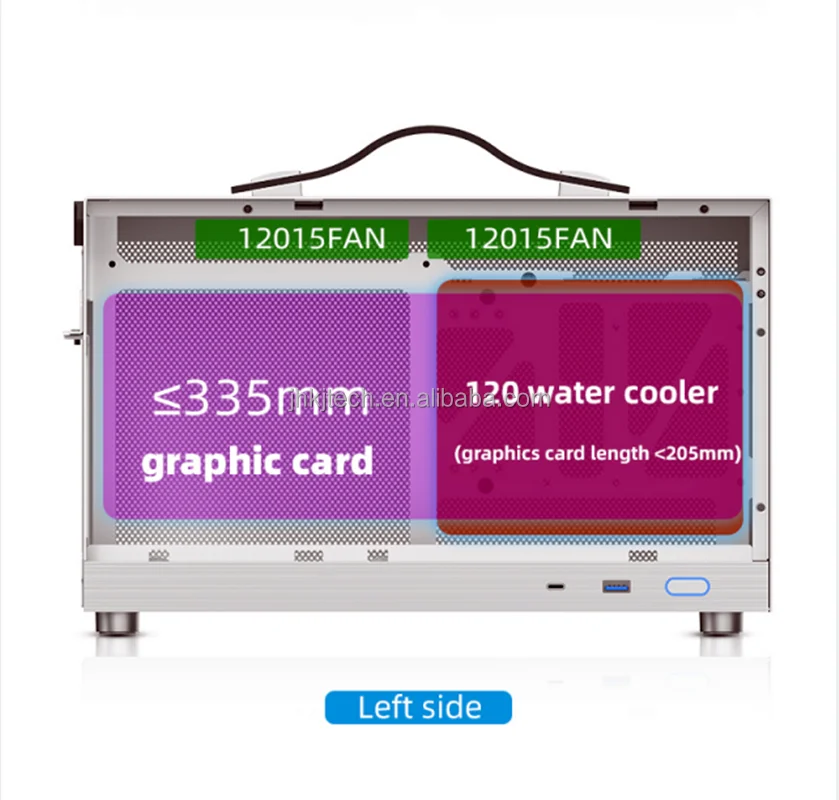 Aluminium S400 Itx Computer Case Box Support Sfx Psu,335mm Graphics