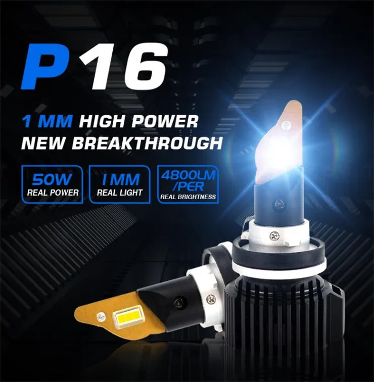 2021car led head lamp projector light  P16 H11H7 H4 100W 9600lm for car Auto Lighting System head light bulbs