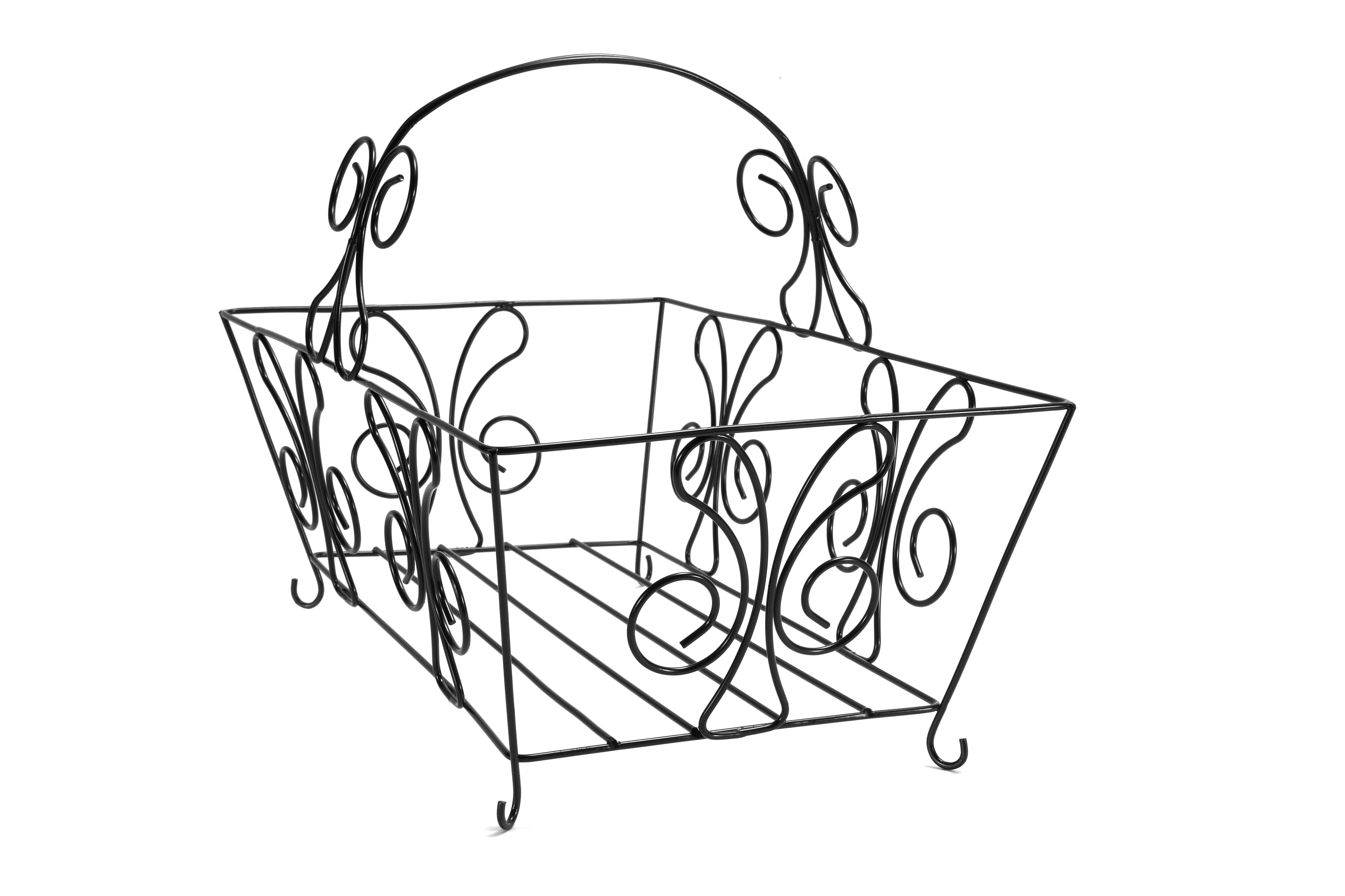 Фабричная оптовая продажа железная черная оригинальная корзина для цветов на