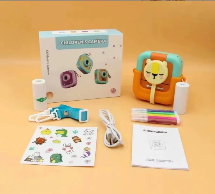 Dual Lens 4800W Digital Printer Camera 2.4inch IPS Kids Instant Camera 1200mah Children's Kids Camera Instant Print
