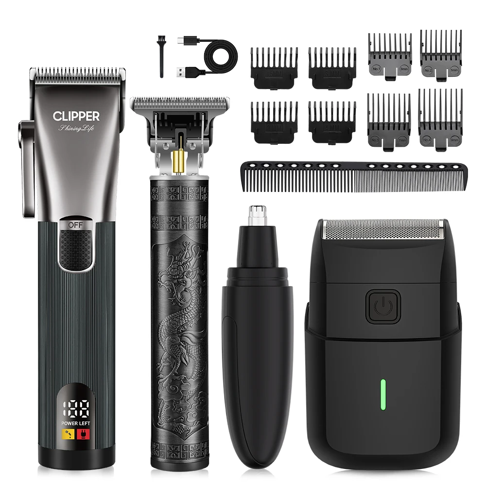 Rechargeable Electric Hair for Clipper Set New Model Barber Hair Trimmer with LED Display for Household and Hotel Use